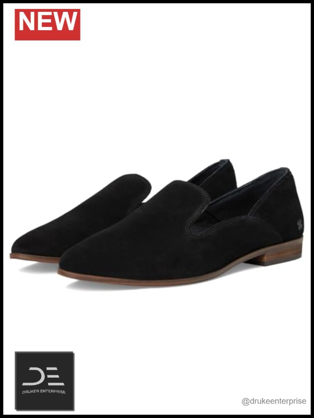 Women's Suede Loafer Slip-On Low Stacked Heel